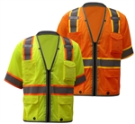 Class 3 Brilliant Hi Viz Safety Vest, Zipper Closure High Visibility Safety Vest - ANSI 107-2010, CLASS 2