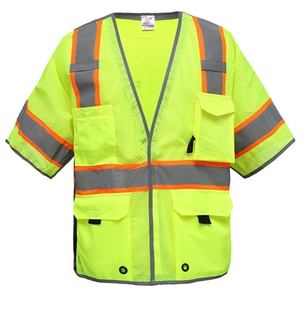High Visibility Class 3 Breakaway Vest With Reflective Piping - ANSI 107-2010
