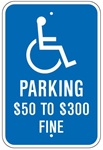 MISSOURI STATE SPECIFIC HANDICAPPED PARKING Sign - 12 X 18 - Type I Reflective on .80 Aluminum, Top and Bottom mounting holes