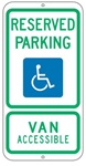 TEXAS STATE SPECIFIED HANDICAPPED PARKING Sign - 12 X 24 - Type I Reflective on .80 Aluminum, Top and Bottom mounting holes