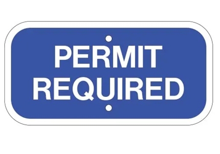 Handicapped Parking Permit Required Sign - 12 X 6 - Type I Reflective .080 Aluminum, Top and Bottom mounting holes.