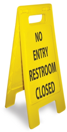 No Entry Restroom Closed - Heavy Duty Two Sided Flood Stand Sign