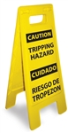 Caution Tripping Hazard - Bilingual - Heavy Duty Two Sided Flood Stand Sign