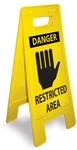 Danger Restricted Area - Heavy Duty Two Sided Flood Stand Signs