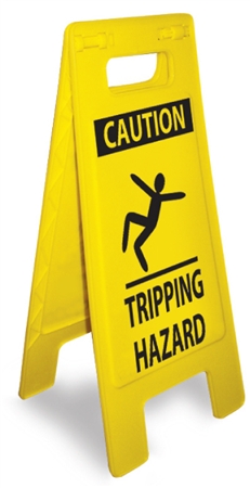 Caution Tripping Hazard - Heavy Duty Two Sided Flood Stand Sign