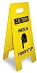 Caution Watch Your Step - Heavy Duty Two Sided Floor Stand Sign