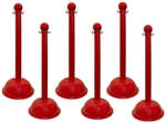 Red Portable Plastic Stanchions - Sold 6 per case