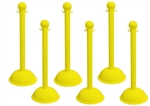 Yellow Portable Plastic Stanchions - Sold 6 per case