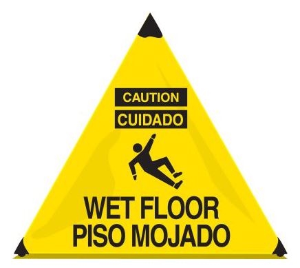 Caution Wet Floor/ Piso Mojado - Bilingual - Handy Cone™ Floor Sign