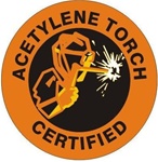 Acetylene Torch Certified - Hard Hat Labels are constructed from Durable, Pressure Sensitive Vinyl or Engineer Grade Reflective for maximum day or nighttime visibility.