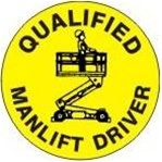 Qualified Manlift Driver - Hard Hat Labels are constructed from Durable, Pressure Sensitive Vinyl or Engineer Grade Reflective for maximum day or nighttime visibility.