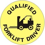 Qualified Forklift Driver - Hard Hat Labels are constructed from Durable, Pressure Sensitive Vinyl or Engineer Grade Reflective for maximum day or nighttime visibility.