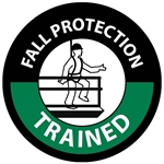 Fall Protection Trained - Hard Hat Labels are constructed from Durable, Pressure Sensitive Vinyl or Engineer Grade Reflective for maximum day or nighttime visibility.