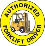 Authorized Forklift Driver - Hard Hat Labels are constructed from Durable, Pressure Sensitive Vinyl or Engineer Grade Reflective for maximum day or nighttime visibility.