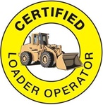 Certified Loader Operator - Hard Hat Labels are constructed from Durable, Pressure Sensitive Vinyl or Engineer Grade Reflective , Sold 25 per pack
