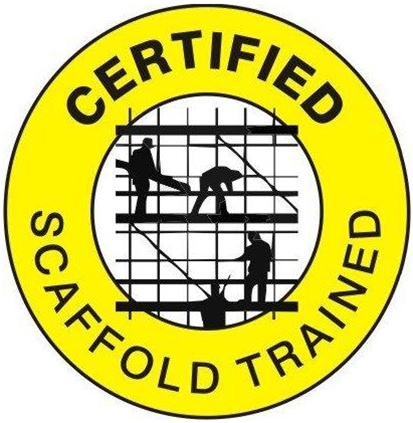 Certified Scaffold Trained - Hard Hat Labels are constructed from Durable, Pressure Sensitive Vinyl or Engineer Grade Reflective for maximum day or nighttime visibility.