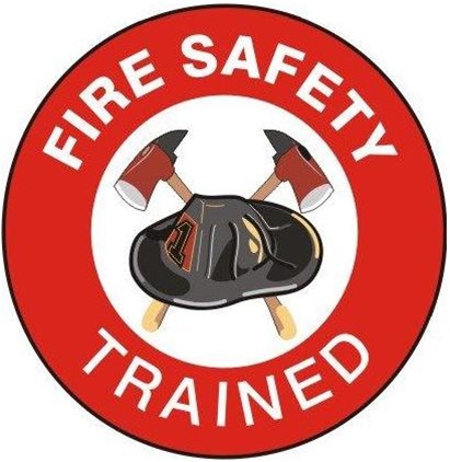Hard Hat Basic Fire Fighting Sticker Sign Decal 50mm Public Safety WHS OHS 