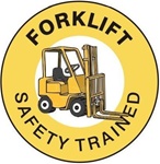 Forklift Safety Trained - Hard Hat Labels are constructed from Durable, Pressure Sensitive Vinyl or Engineer Grade Reflective for maximum day or nighttime visibility.