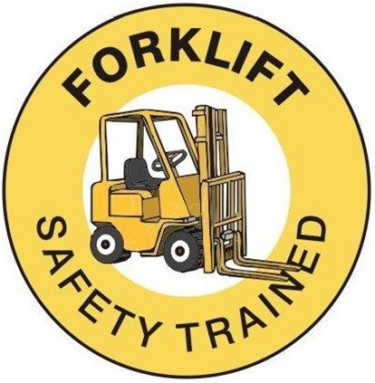 Forklift Safety Trained Hard Hat Decal Label Helmet Sticker Tow Motor Truck 