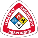 Hazmat Emergency Responder Hard Hat Labels are constructed from Durable, Pressure Sensitive Vinyl or Engineer Grade Reflective for maximum day or nighttime visibility.