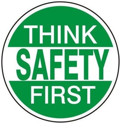 Safety First Think Safety Hazard Sign Safety Slogans LABEL DECAL STICKER 