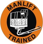 Manlift Trained - Hard Hat Labels are constructed from Durable, Pressure Sensitive Vinyl or Engineer Grade Reflective for maximum day or nighttime visibility.