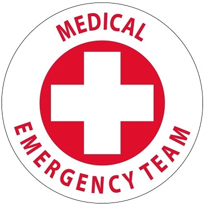 Medical Emergency Team - Hard Hat Labels are constructed from Durable, Pressure Sensitive or Reflective Vinyl, Sold 25 per pack