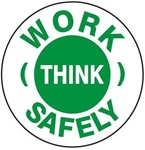 Work Think Safely - Hard Hat Labels are constructed from Durable, Pressure Sensitive Vinyl or Engineer Grade Reflective for maximum day or nighttime visibility.