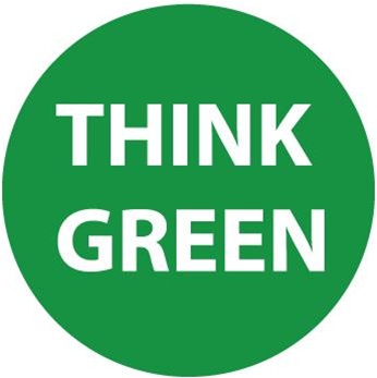 Think Green Hard Hat Labels are constructed from Durable, Pressure Sensitive or Reflective Vinyl, Sold 25 per pack