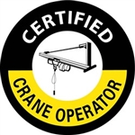 Certified Crane Operator - Hard Hat Labels are constructed from Durable, Pressure Sensitive or Reflective Vinyl, Sold 25 per pack