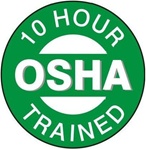 10 Hour OSHA Trained - Hard Hat Emblems are constructed from Durable, Pressure Sensitive Vinyl or Engineer Grade Reflective , Sold 25 per pack