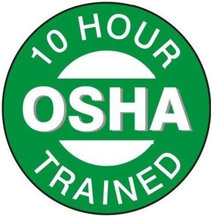 10 Hour OSHA Trained - Hard Hat Emblems are constructed from Durable, Pressure Sensitive Vinyl or Engineer Grade Reflective , Sold 25 per pack