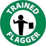 Trained Flagger Hard Hat Labels are constructed from Durable, Pressure Sensitive or Reflective Vinyl, Sold 25 per pack