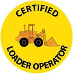 Certified Loader Operator - Hard Hat Labels are constructed from Durable, Pressure Sensitive or Reflective Vinyl, Sold 25 per pack