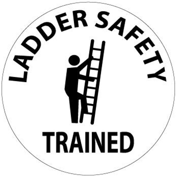 Ladder Safety Trained - Hard Hat Labels are constructed from Durable, Pressure Sensitive or Reflective Vinyl, Sold 25 per pack.