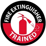 Fire Extinguisher Trained - Hard Hat Labels are constructed from Durable, Pressure Sensitive Vinyl or Engineer Grade Reflective for maximum day or nighttime visibility.