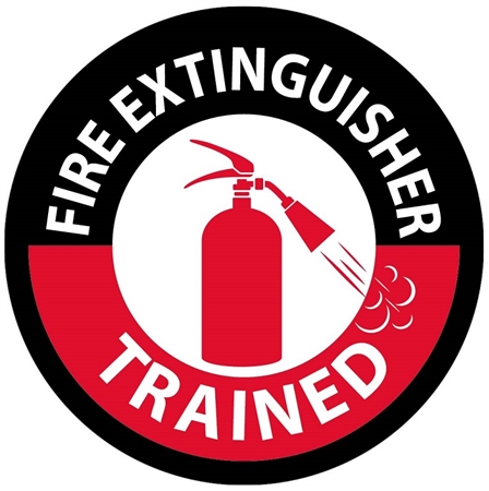 Fire Extinguisher Trained - Hard Hat Labels are constructed from Durable, Pressure Sensitive Vinyl or Engineer Grade Reflective for maximum day or nighttime visibility.