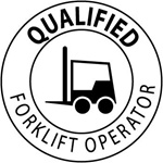 Qualified Forklift Operator - Hard Hat Labels are constructed from Durable, Pressure Sensitive or Reflective Vinyl, Sold 25 per pack