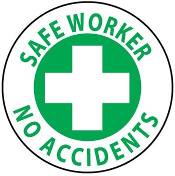Safe Worker No Accidents - Hard Hat Labels are constructed from Durable, Pressure Sensitive Vinyl, Sold 25 per pack
