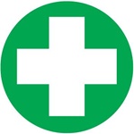 First Aid White Cross - Hard Hat Labels are constructed from Durable, Pressure Sensitive or Reflective Vinyl, Sold 25 per pack