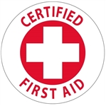 Certified First Aid - Hard Hat Labels are constructed from Durable, Pressure Sensitive or Reflective Vinyl, Sold 25 per pack
