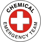 Chemical Emergency Team - Hard Hat Labels are constructed from Durable, Pressure Sensitive or Reflective Vinyl, Sold 25 per pack