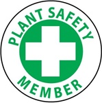 Plant Safety Member Hard Hat Labels are constructed from Durable, Pressure Sensitive or Reflective Vinyl, Sold 25 per pack