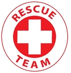 Rescue Team - Hard Hat Labels are constructed from Durable, Pressure Sensitive or Reflective Vinyl, Sold 25 per pack