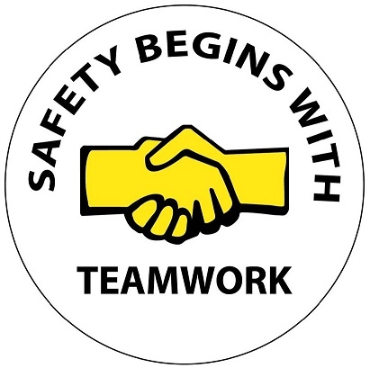 Safety Begins With Teamwork - Hard Hat Labels are constructed from Durable, Pressure Sensitive Vinyl, Sold 25 per pack