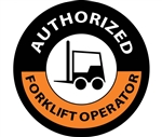 Authorized Forklift Operator - Hard Hat Labels are constructed from Durable, Pressure Sensitive or Reflective Vinyl, Sold 25 per pack