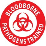Bloodborne Pathogens Trained - Hard Hat Labels are constructed from Durable, Pressure Sensitive or Reflective Vinyl, Sold 25 per pack