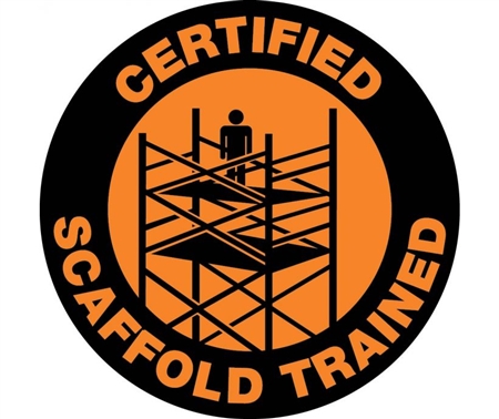 Certified Scaffold Trained - Hard Hat Labels are constructed from Durable, Pressure Sensitive or Reflective Vinyl, Sold 25 per pack