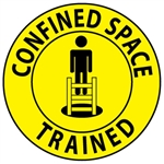 Confined Space Trained - Hard Hat Labels are constructed from Durable, Pressure Sensitive or Reflective Vinyl, Sold 25 per pack