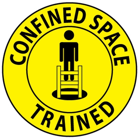 Confined Space Trained - Hard Hat Labels are constructed from Durable, Pressure Sensitive or Reflective Vinyl, Sold 25 per pack